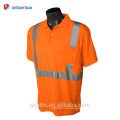 Camisas polo reflexivas al por mayor del trabajo de la seguridad de la manga larga de Hi-Viz con la humedad que absorbe la malla de Birdseye